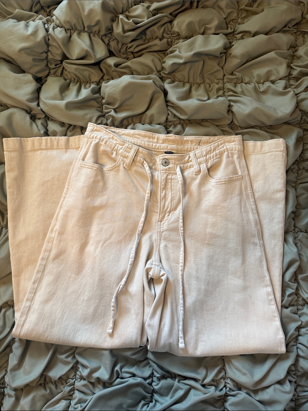 Off-White Women’s Stretch Denim Wide Leg Pants